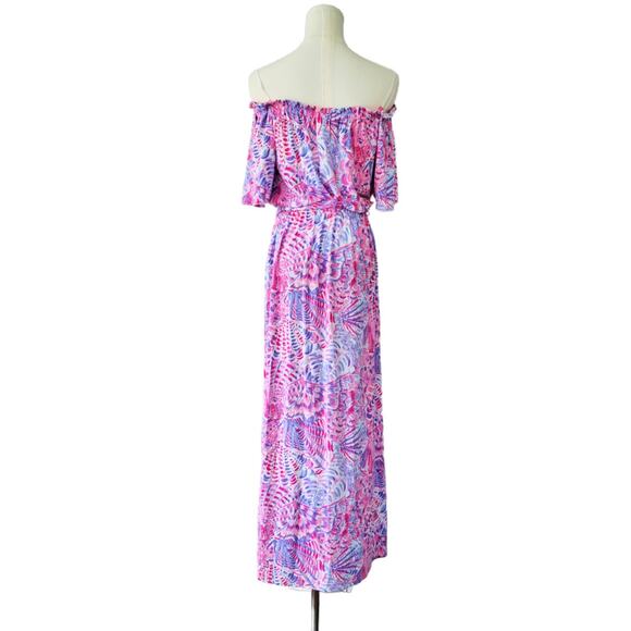 Lilly Pulitzer MORIAH Midi Maxi Dress Raz Berry Sea You Soon Lilac Pink Small - Picture 4 of 10